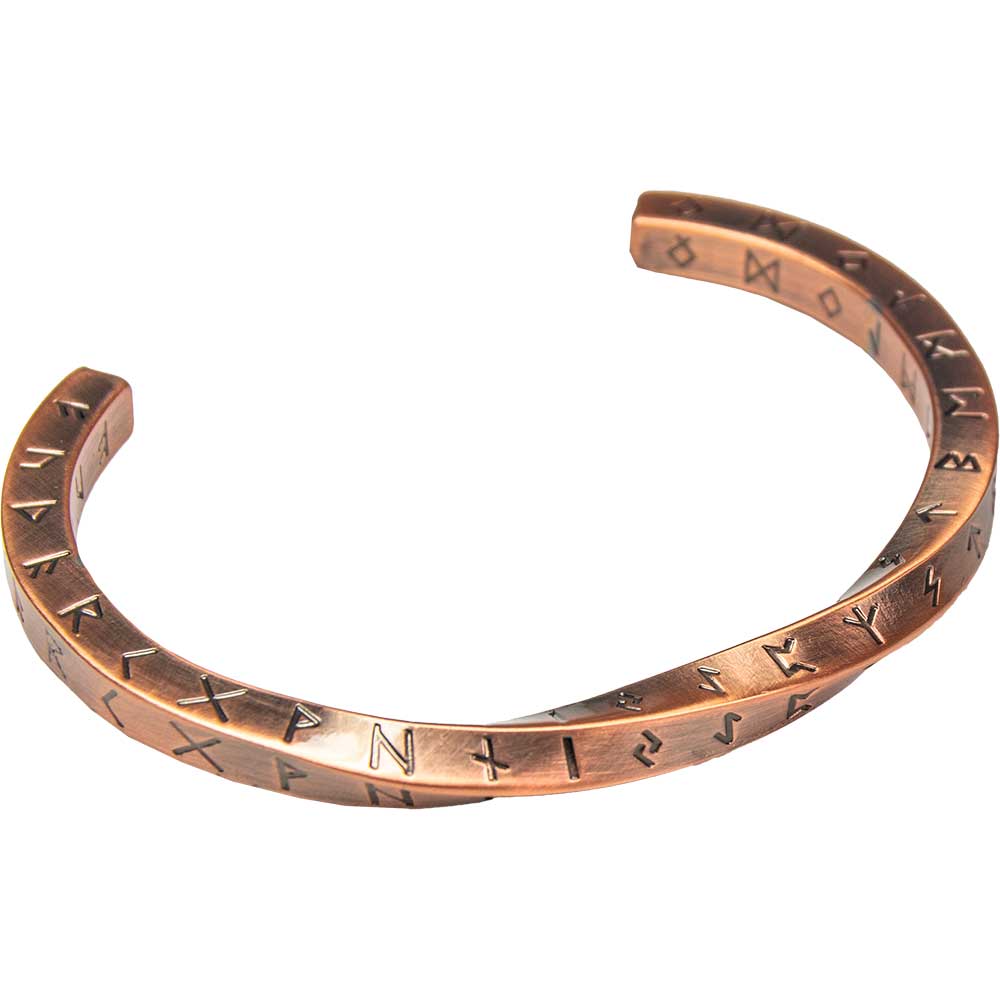 Stainless Steel Rune Twist Bracelet- Copper Finish