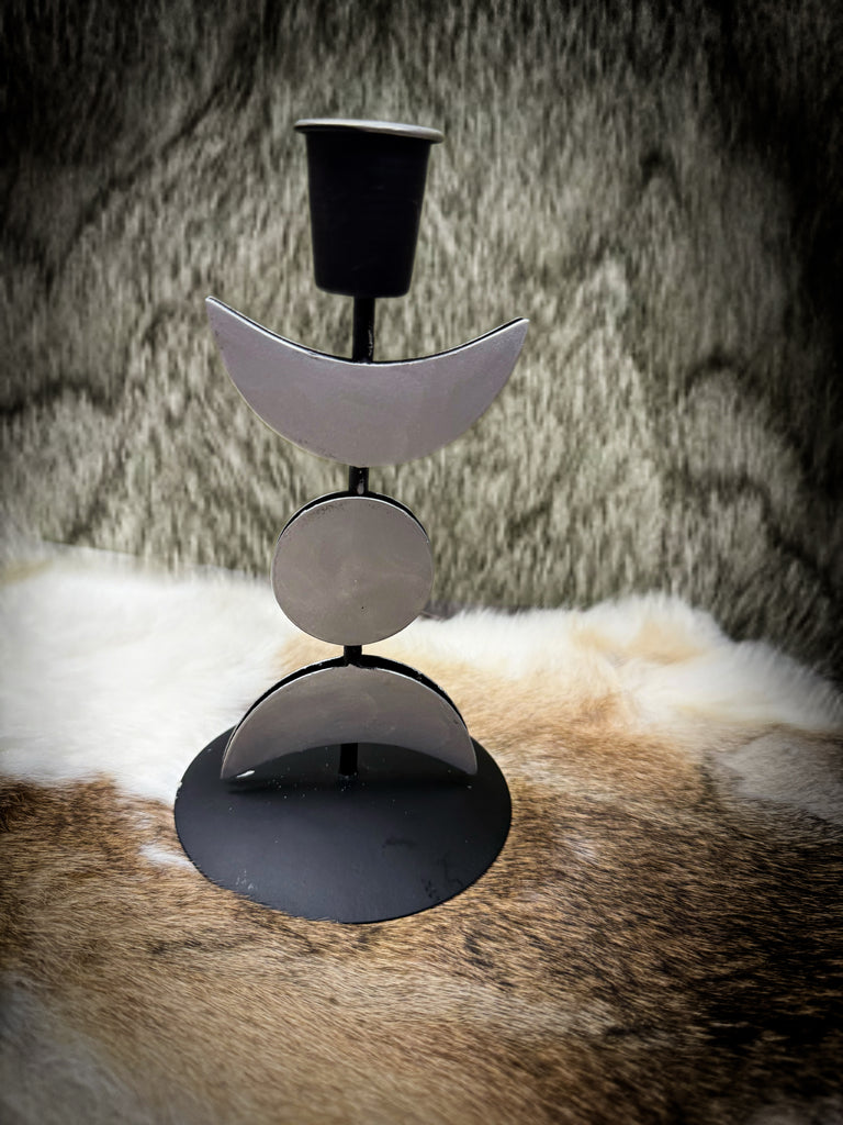Triple Moon Taper/Chime Candle Holder