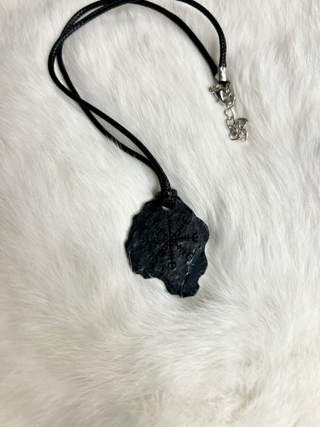 Iron Helm of Awe Pendant - Black