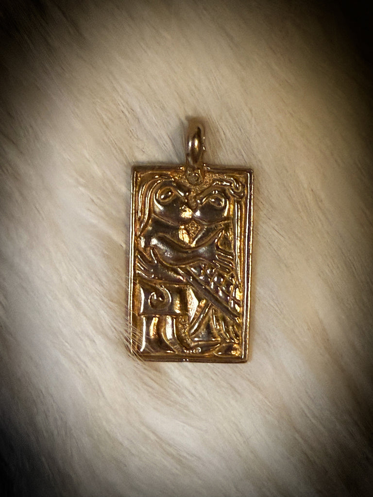 Bronze Freyr and Gerd Pendant