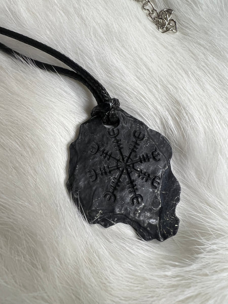 Iron Helm of Awe Pendant - Black
