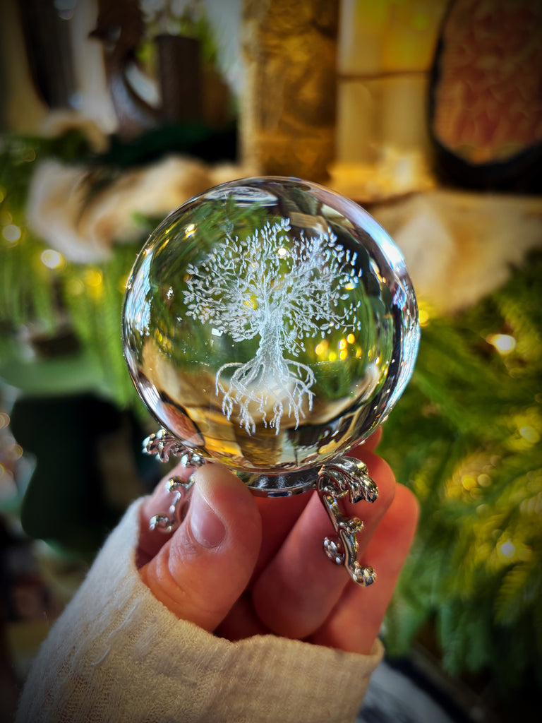 Yggdrasil/World Tree Crystal Ball with Stand