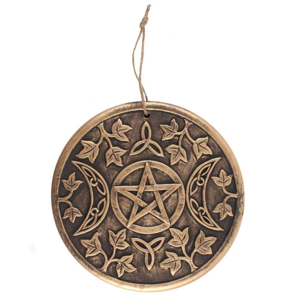 Bronze Terra Cotta Triple Moon Plaque