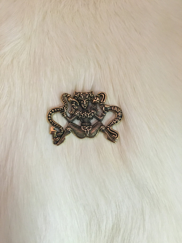 Ormhaxan Snake Goddess Pendant (Bronze)