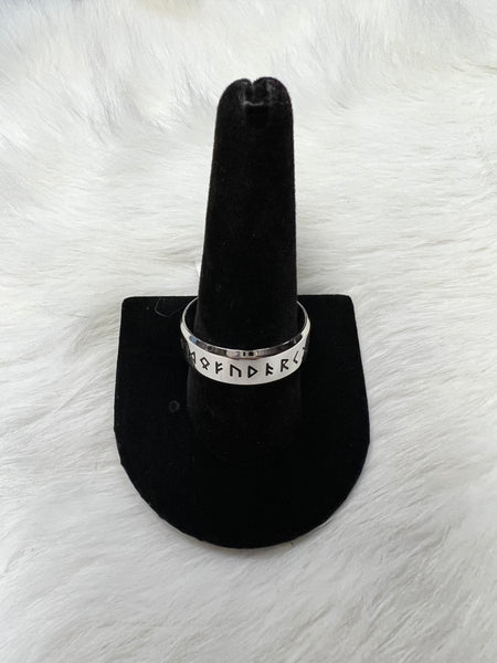 Rune Ring Titanium Steel Polished