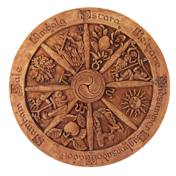Wheel of the Year Wall Plaque - Wood finish (Large)