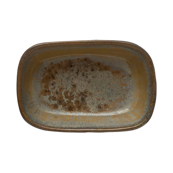 Stoneware Plate with Reactive Glaze