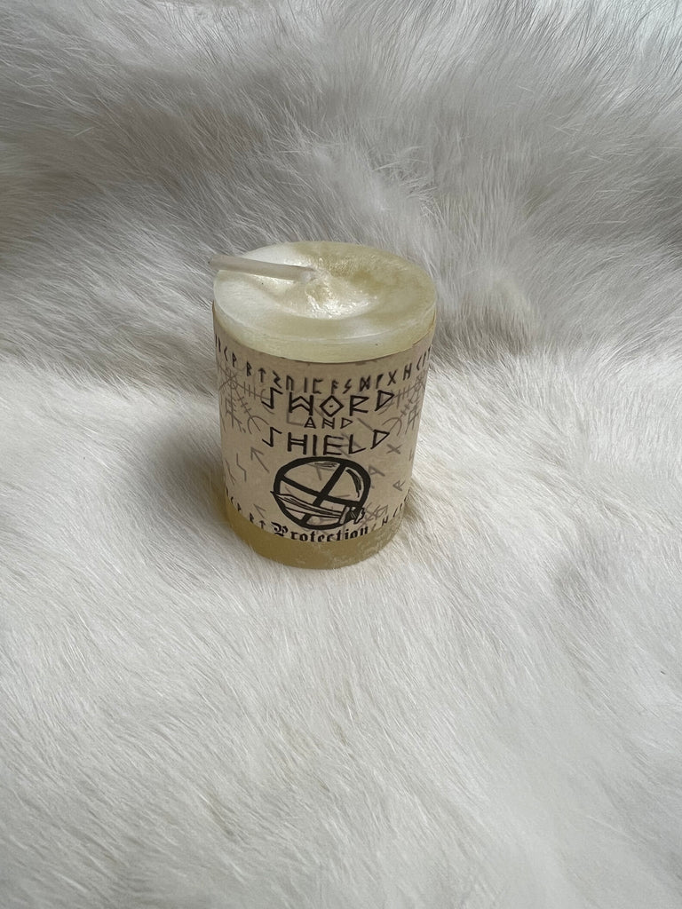 Sword and Shield Votive Candle
