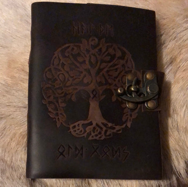 Custom "Hail the Old Gods" Yggdrasil Leather Journal