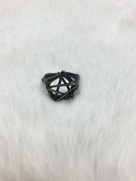 Burial Ground Mini Pentacle Ring - Sterling Silver