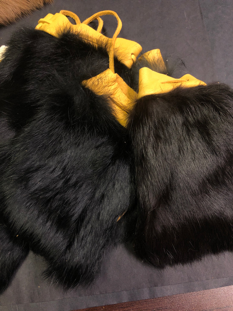 Black Rabbit Fur Pouch
