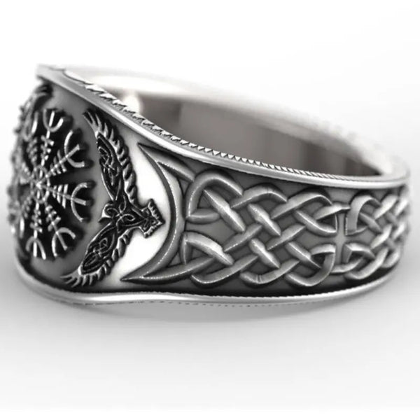 Men's Stainless Steel Ring with Helm of Awe