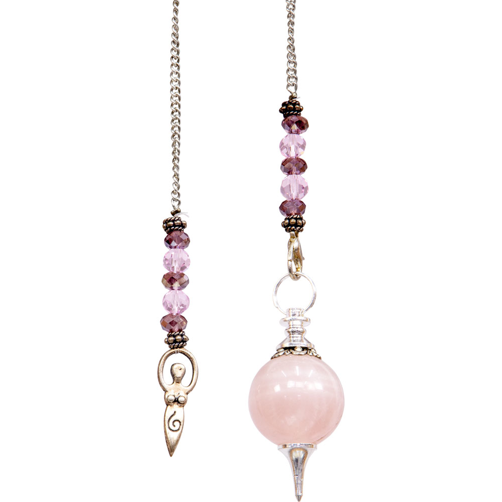 Pendulum Rose Quartz with Goddess  Charm