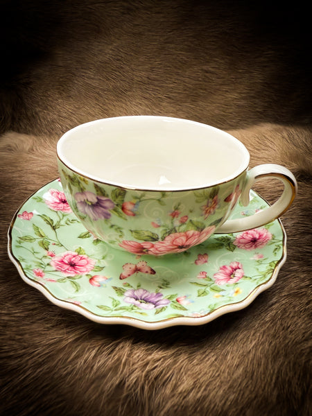 Floral Tea Cup and Saucer