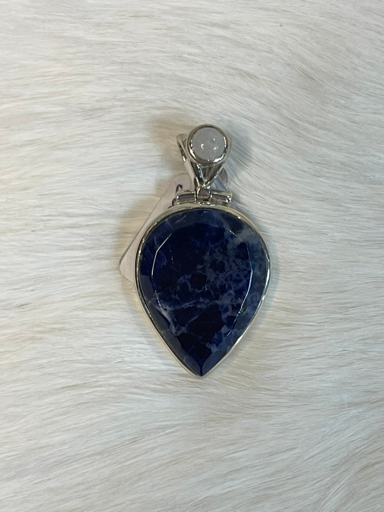 Sterling Silver Faceted Sodalite Pendant