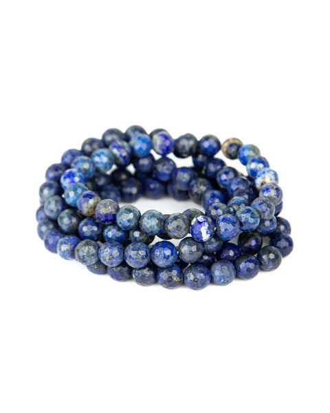 Faceted Lapis Lazuli Bracelet - 8mm