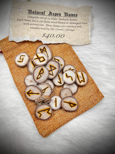 Aspen Wood Rune Set - Elder Futhark