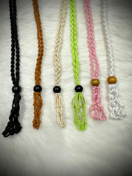 Braided Cotton Necklace Crystal Holder