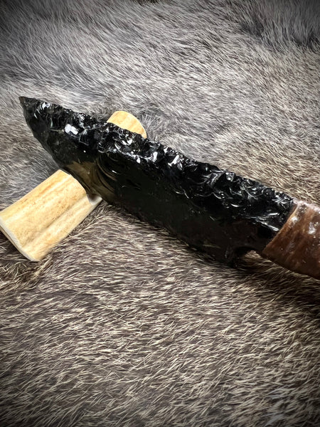 8” Rattlesnake Athame w/ Obsidian Blade (Religious Ceremonial Item)