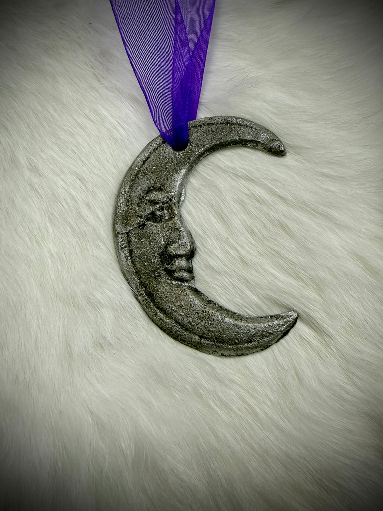 Crescent Moon Charm with Ribbon