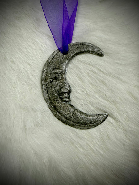 Crescent Moon Charm with Ribbon