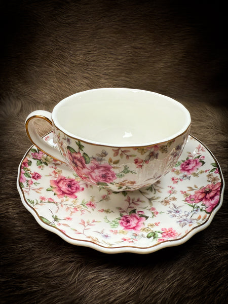Floral Tea Cup and Saucer