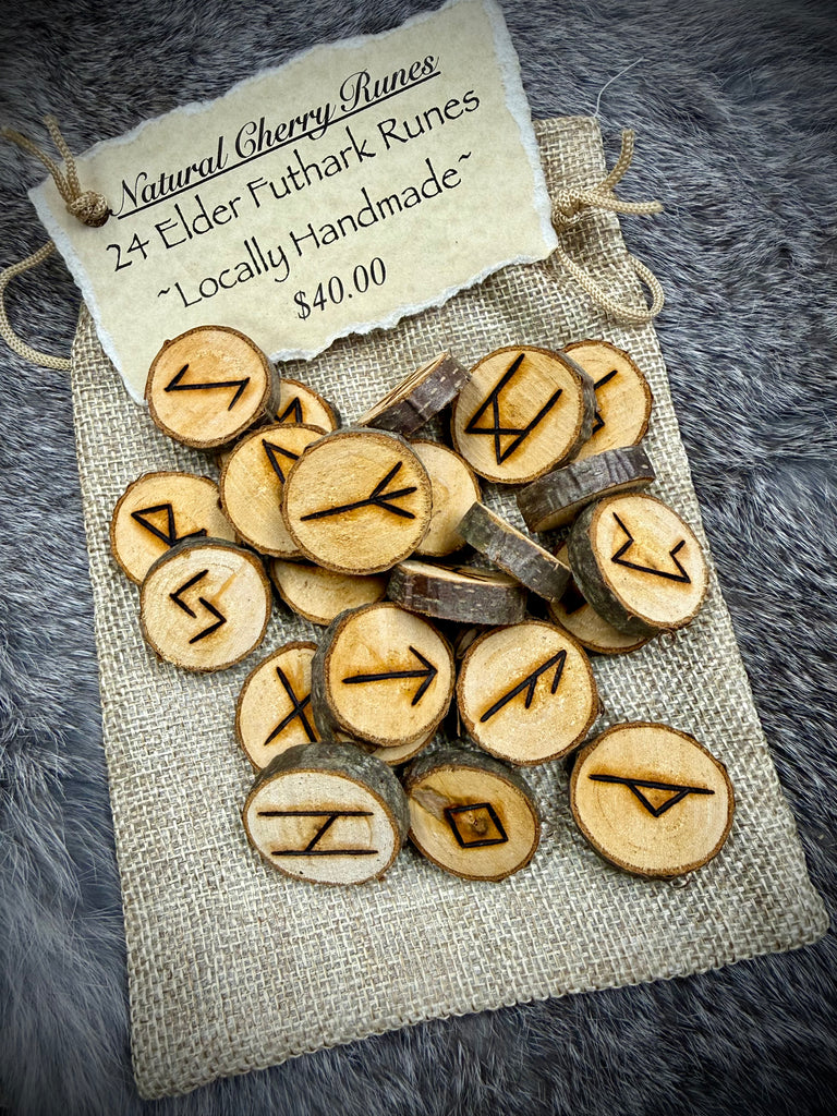 Cherry Wood Rune Set - Elder Futhark