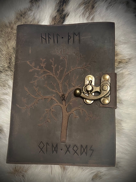 Custom "Hail the Old Gods" Yggdrasil Leather Journal