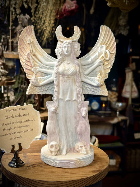 Hecate Tri-form Statue- Alabaster