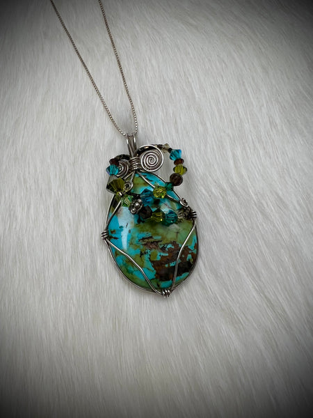 Turquoise Pendant Necklace (N2419)