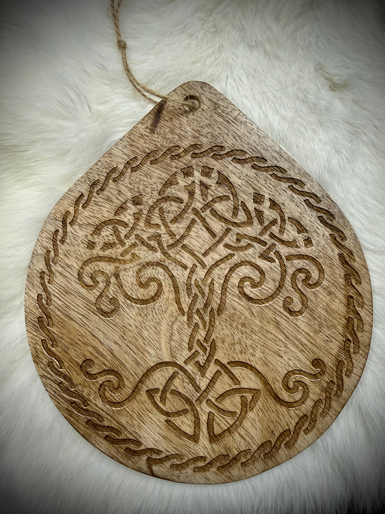 Wooden Yggdrasil Hanging Wall Plaque