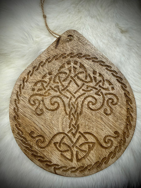 Wooden Yggdrasil Hanging Wall Plaque