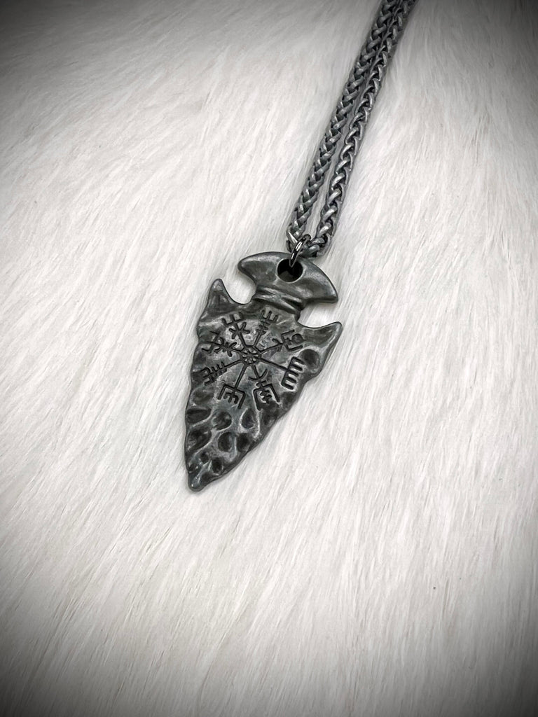 Alloy Spearhead with Vegvisir (Norse Compass)