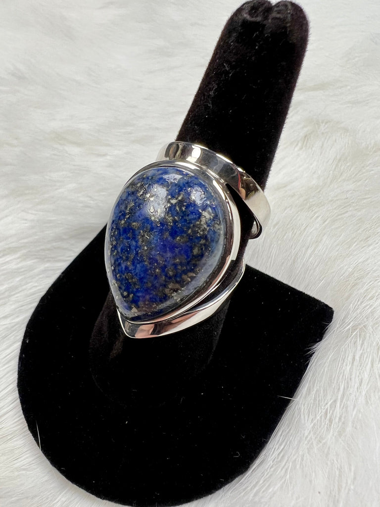 Sterling Silver Tear Drop Lapis Lazuli Ring