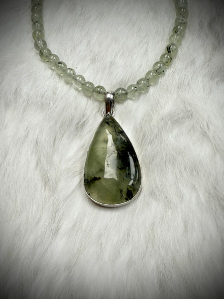 Custom Prehenite Pendant Necklace