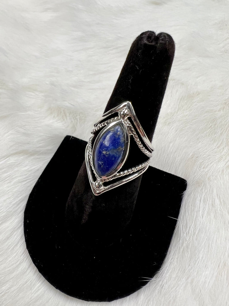 Sterling Silver Framed Lapis Lazuli Ring