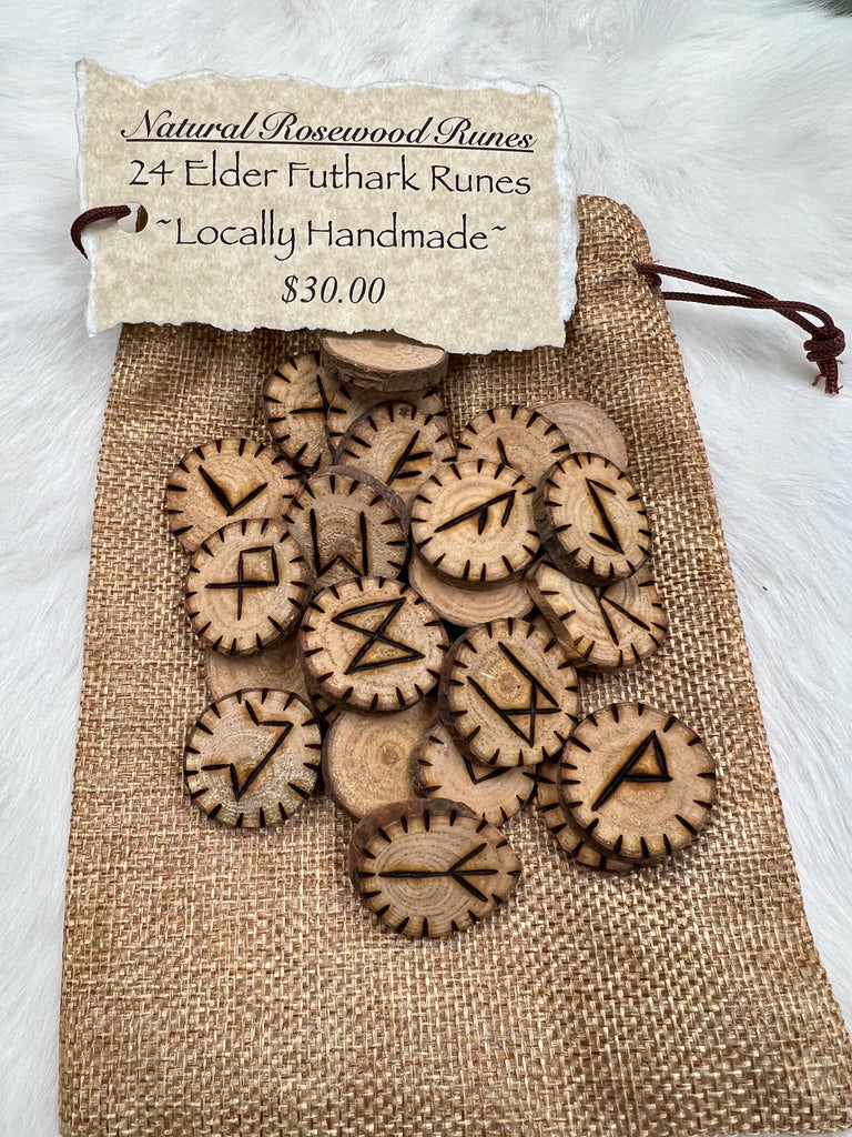 Rosewood Wood Rune Set - Elder Futhark