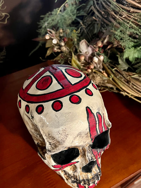 Hand Painted Skull (Resin) - Sunwheel