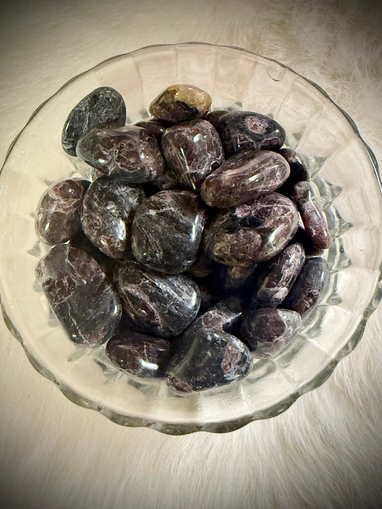 Garnet in Arfvedsonite - Tumbled