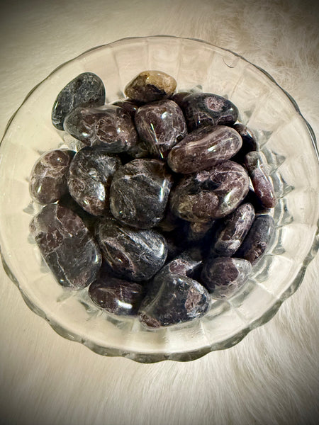 Garnet in Arfvedsonite - Tumbled