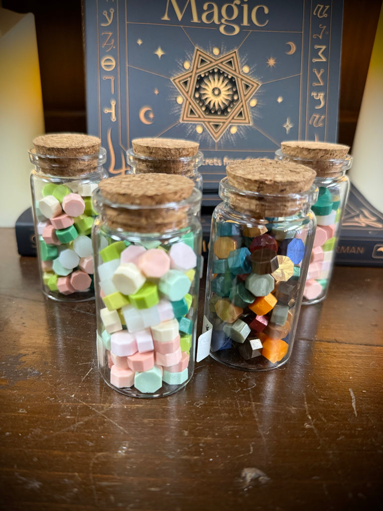 Assorted Sealing Wax Beads in Glass Vial