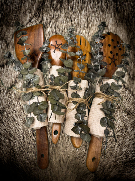 Assorted Wood Burned Kitchen Utensil Bundle