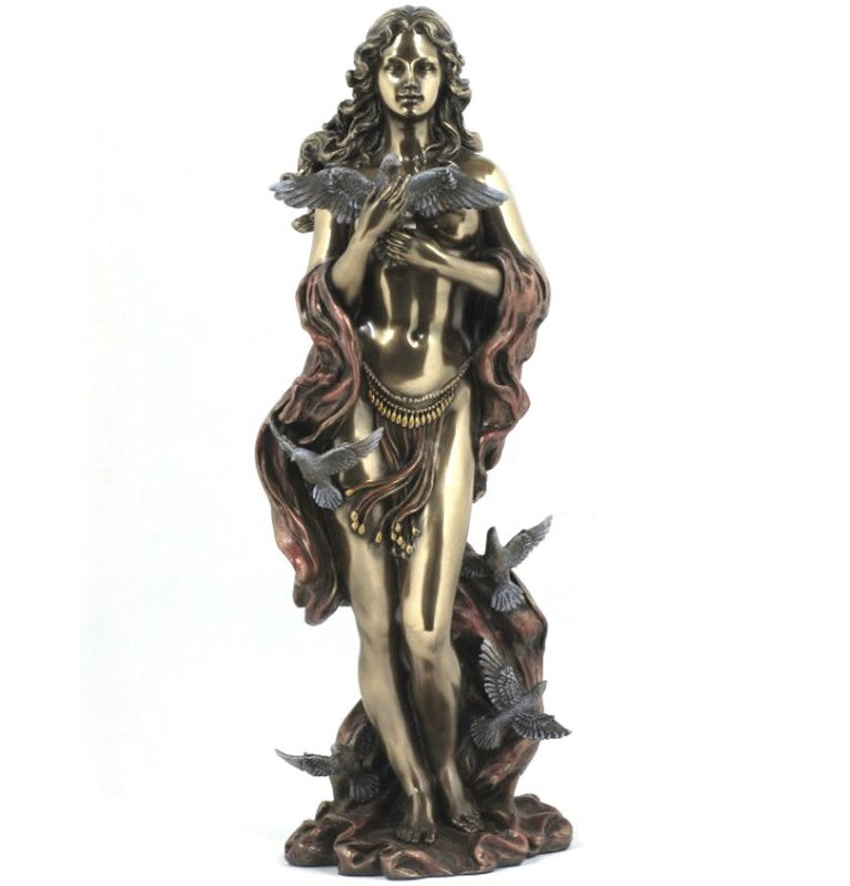 Aphrodite Holding Dove Statue