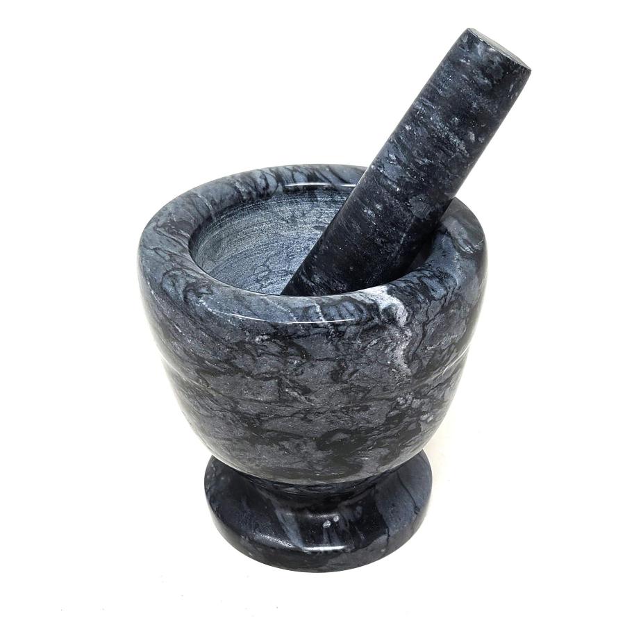 Black Marble Mortar and Pestle