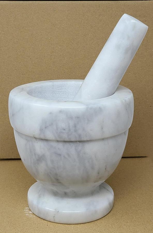 White Marble Mortar and Pestle