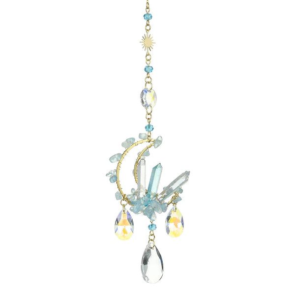 Crystal points with Moon Suncatcher