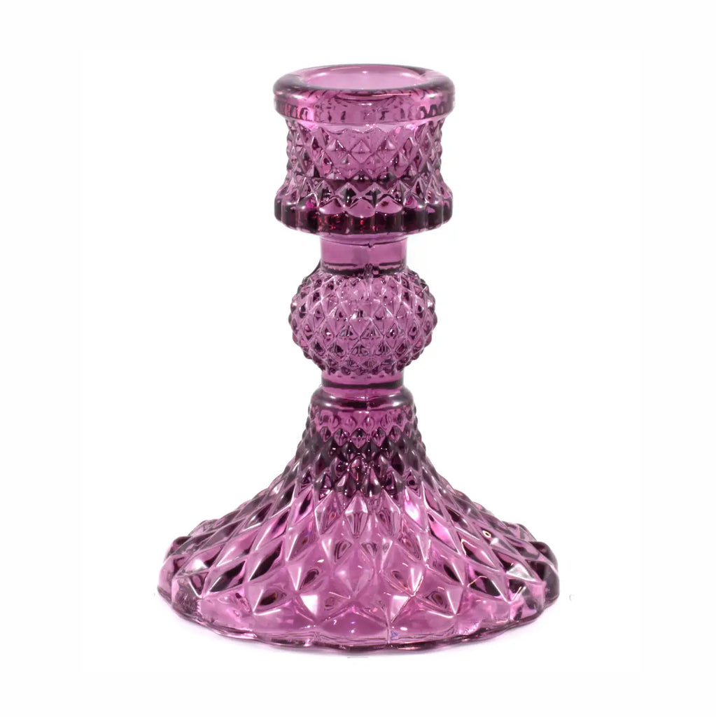 Glass Taper Holder - Pink