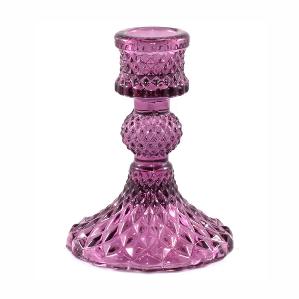 Glass Taper Holder - Pink
