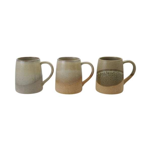 14 oz. Round Stoneware Mug, Reactive Glaze, 3 Colors