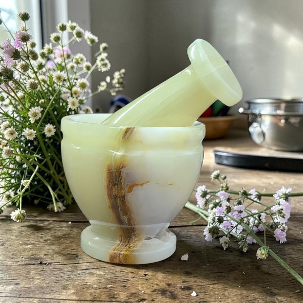 Green Onyx Mortar and Pestle